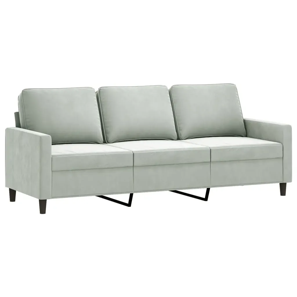 3 Piece Sofa Set with Cushions Light Grey Velvet Price