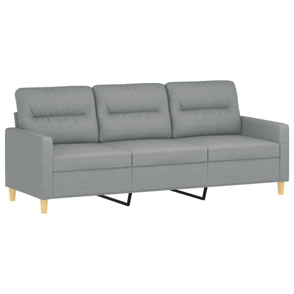3 Piece Sofa Set with Cushions Light Grey Fabric Price