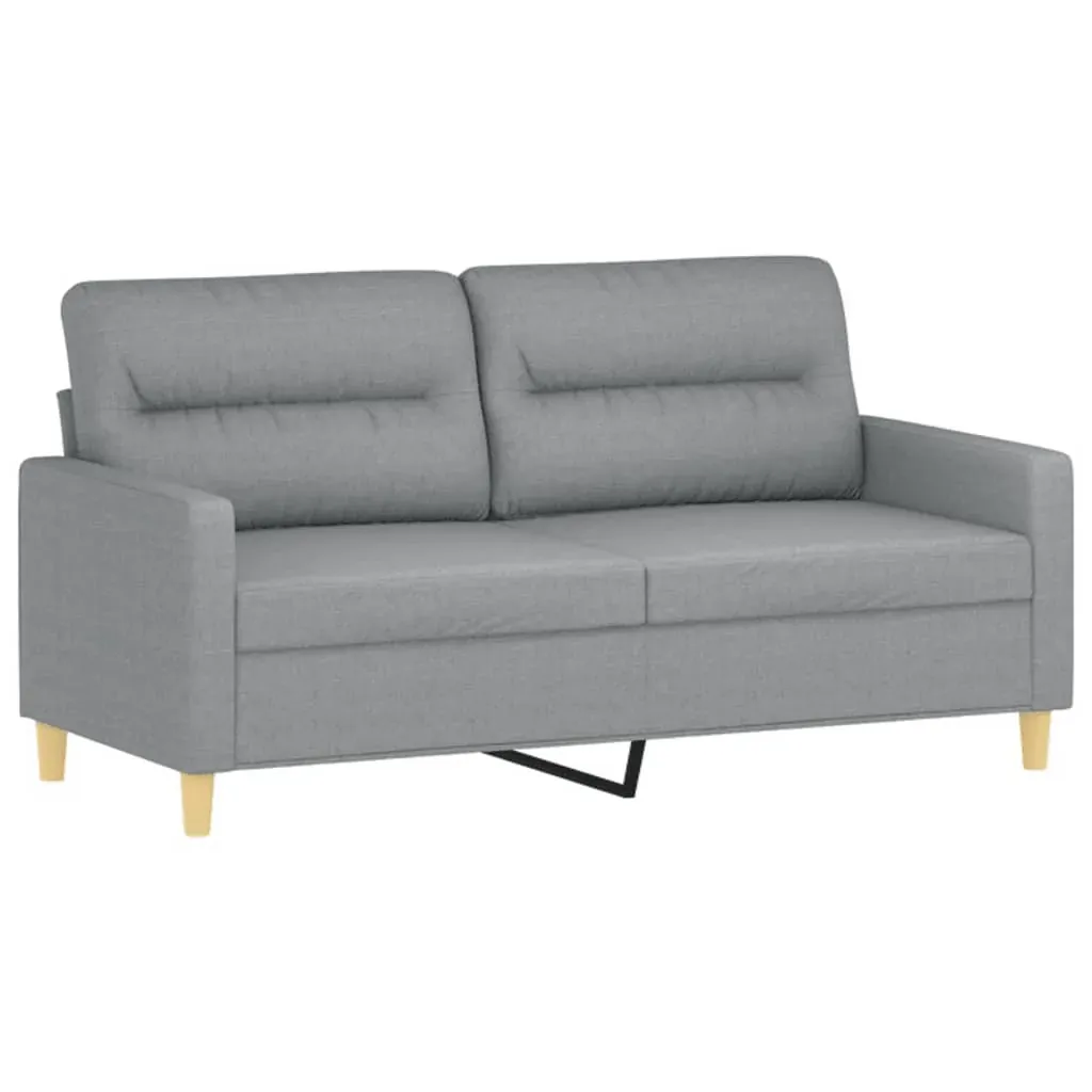 2 Piece Sofa Set with Cushions Light Grey Fabric Price