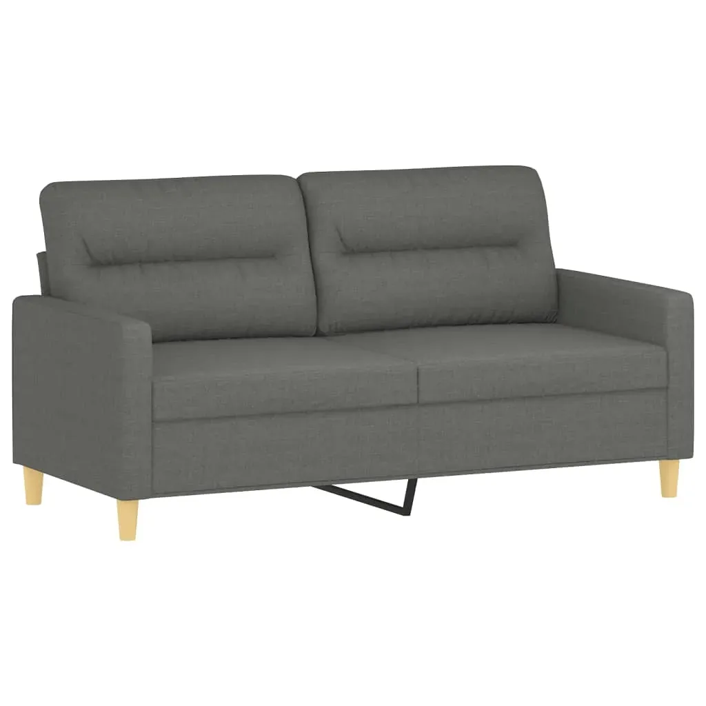 2 Piece Sofa Set with Cushions Dark Grey Fabric Price