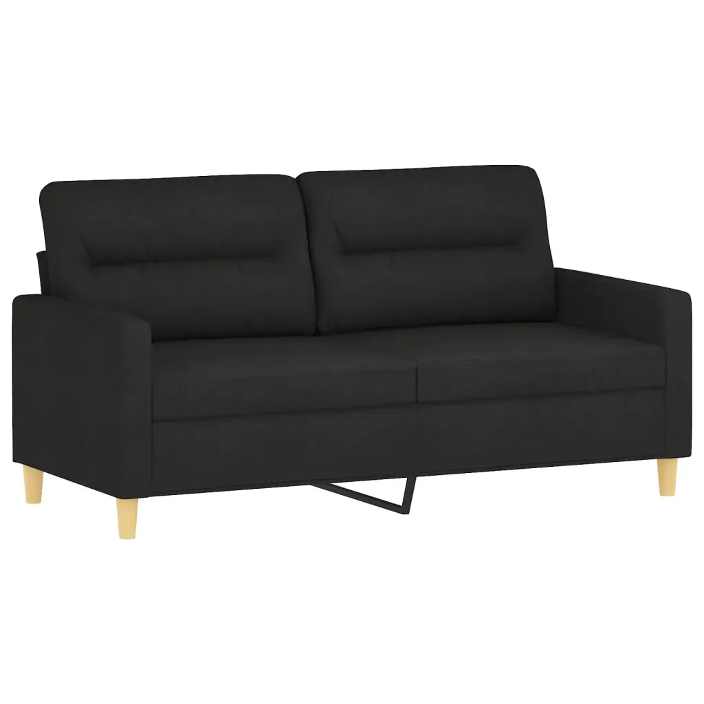 3 Piece Sofa Set with Cushions Black Fabric Price