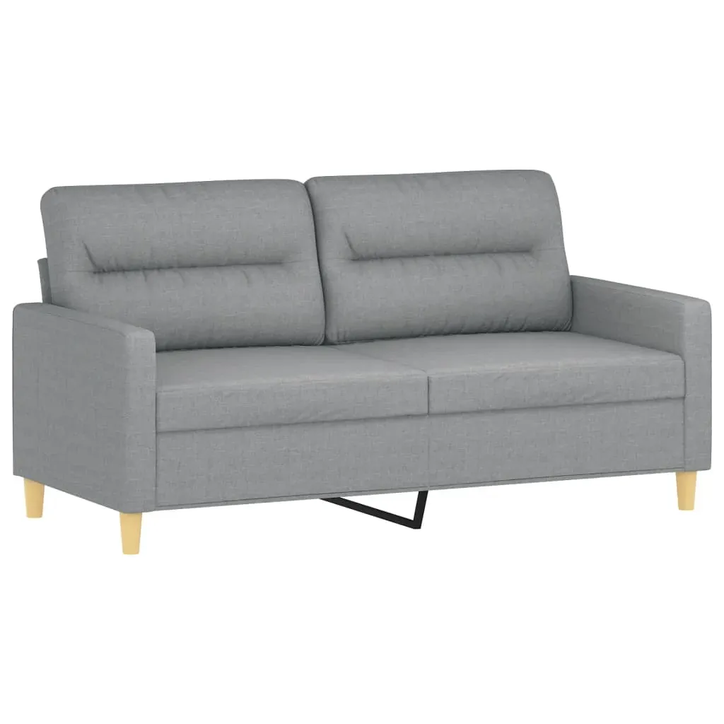 2 Piece Sofa Set with Pillows Light Grey Fabric Price