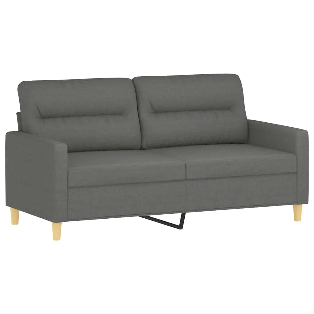 2 Piece Sofa Set with Pillows Dark Grey Fabric Price