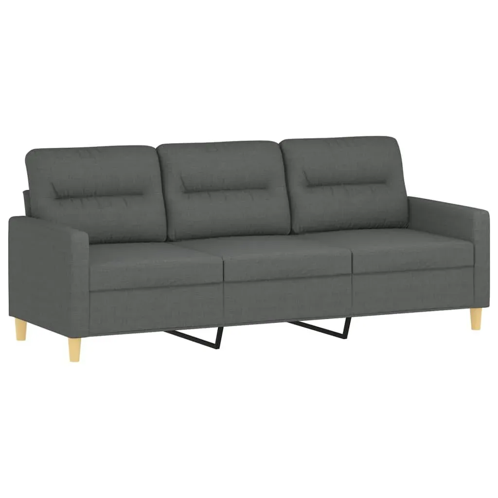 2 Piece Sofa Set with Cushions Dark Grey Fabric Price