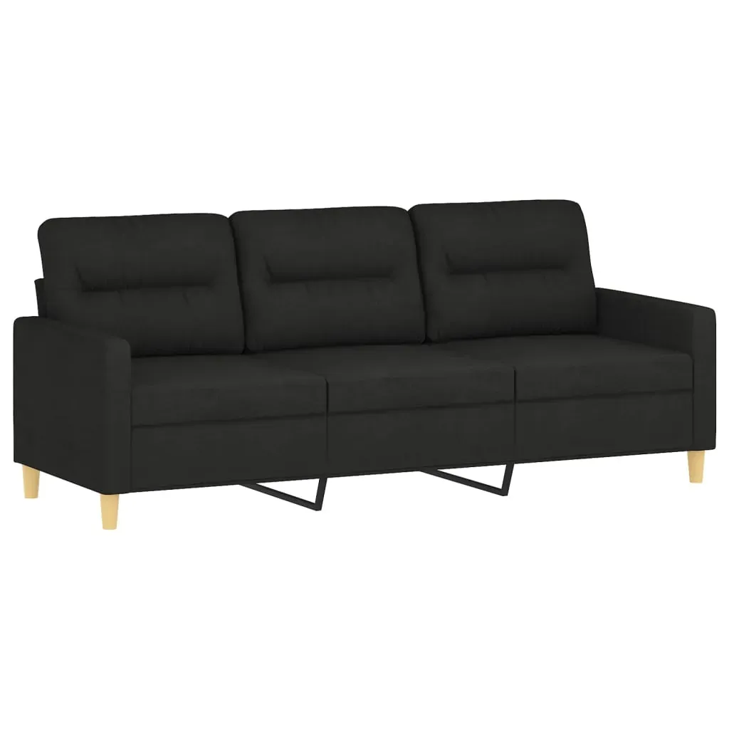 2 Piece Sofa Set with Cushions Black Fabric Price