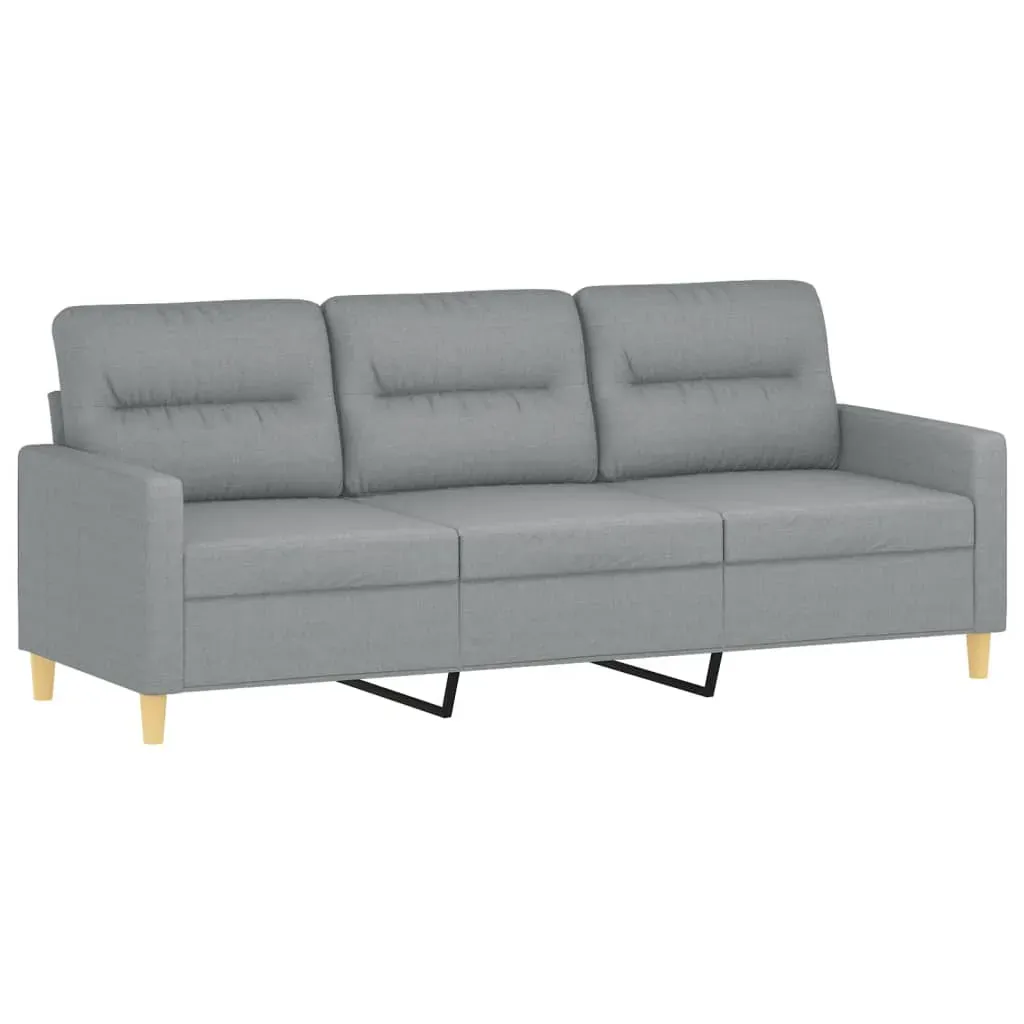 2 Piece Sofa Set with Pillows Light Grey Fabric Price