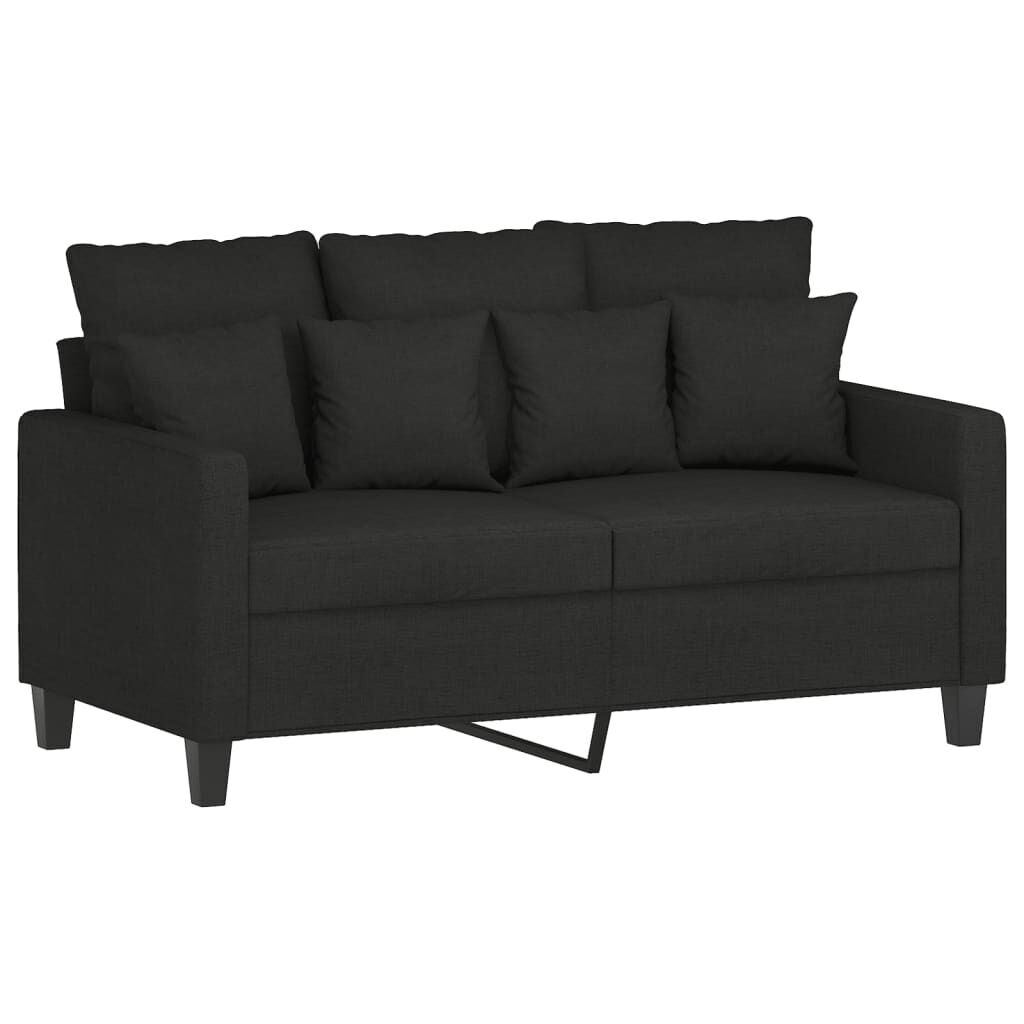 3 Piece Sofa Set with Pillows Black Fabric Price