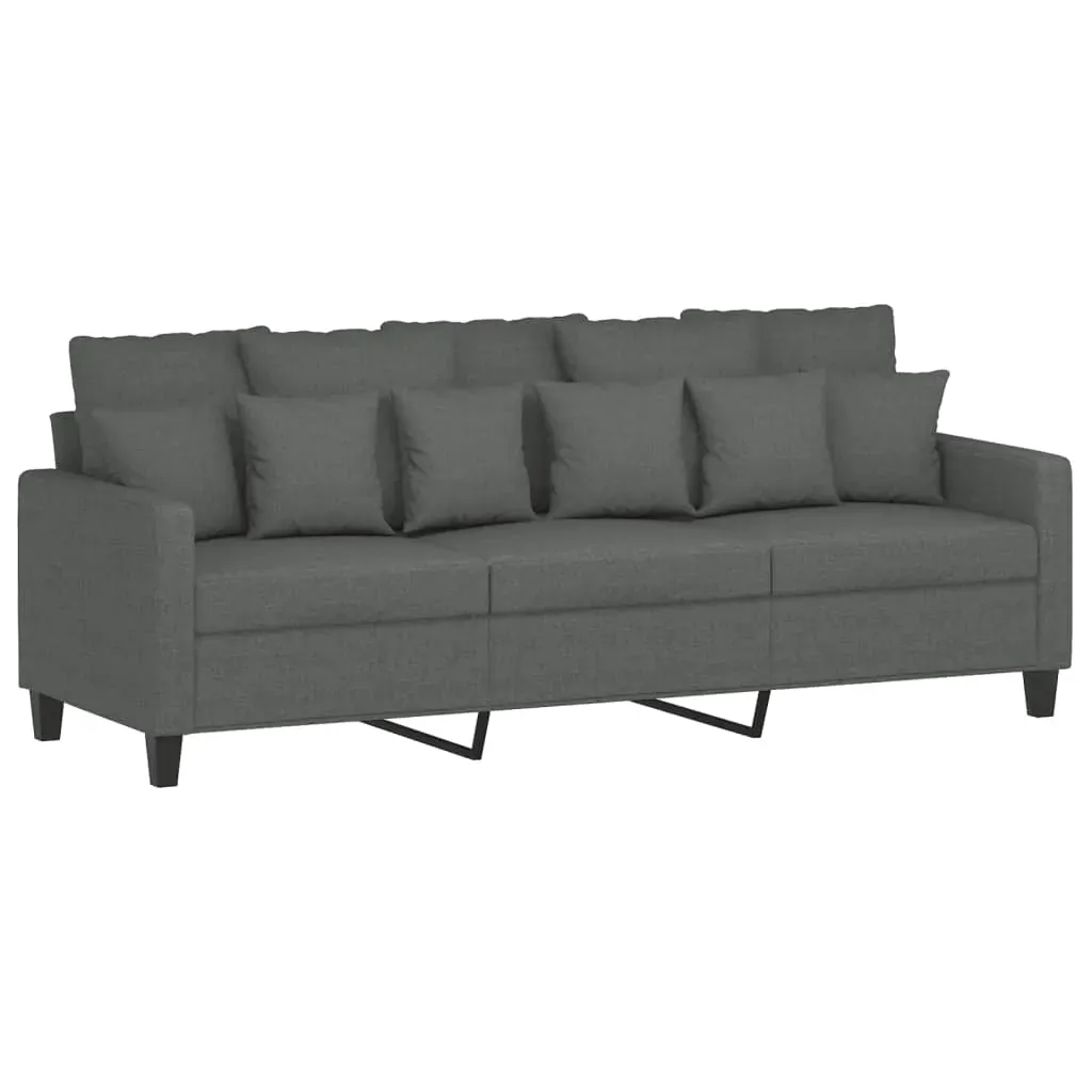 2 Piece Sofa Set with Cushions Dark Grey Fabric Price