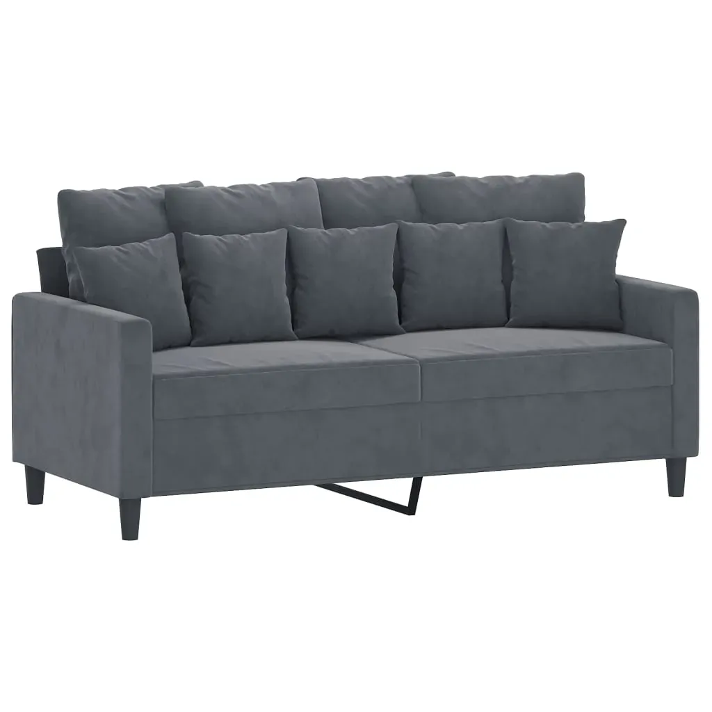 2 Piece Sofa Set with Cushions Dark Grey Velvet Price