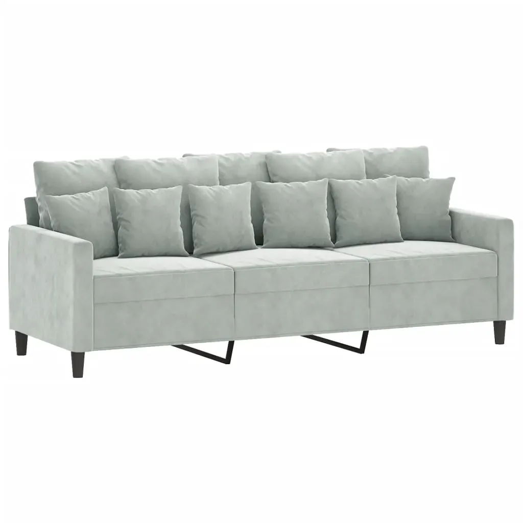 2 Piece Sofa Set with Cushions Light Grey Velvet Price