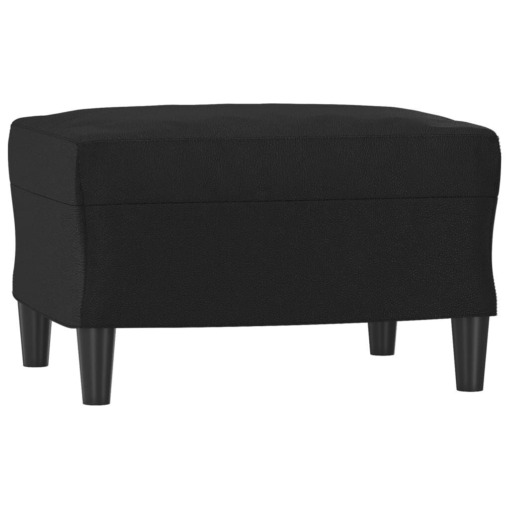 3 Piece Sofa Set with Cushions Black Faux Leather Price