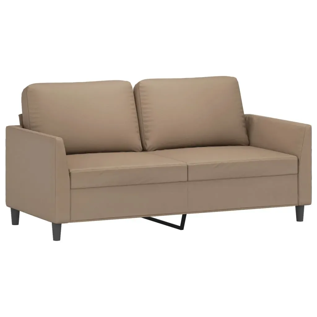 3 Piece Sofa Set with Cushions Cappuccino Faux Leather Price