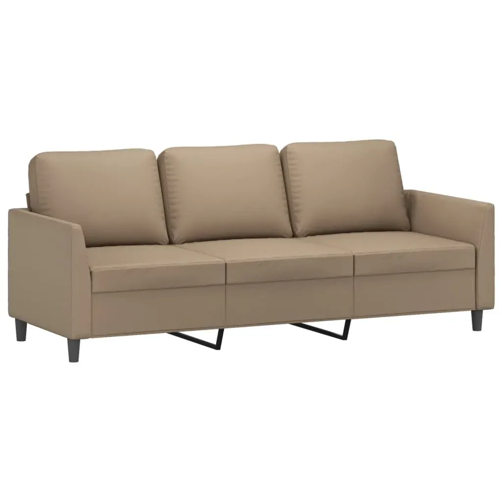 2 Piece Sofa Set with Cushions Cappuccino Faux Leather Price