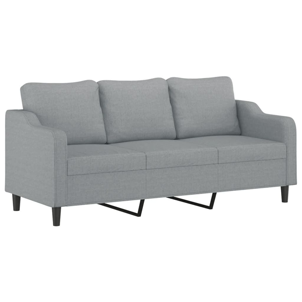 3 Piece Sofa Set with Cushions Light Grey Fabric Price