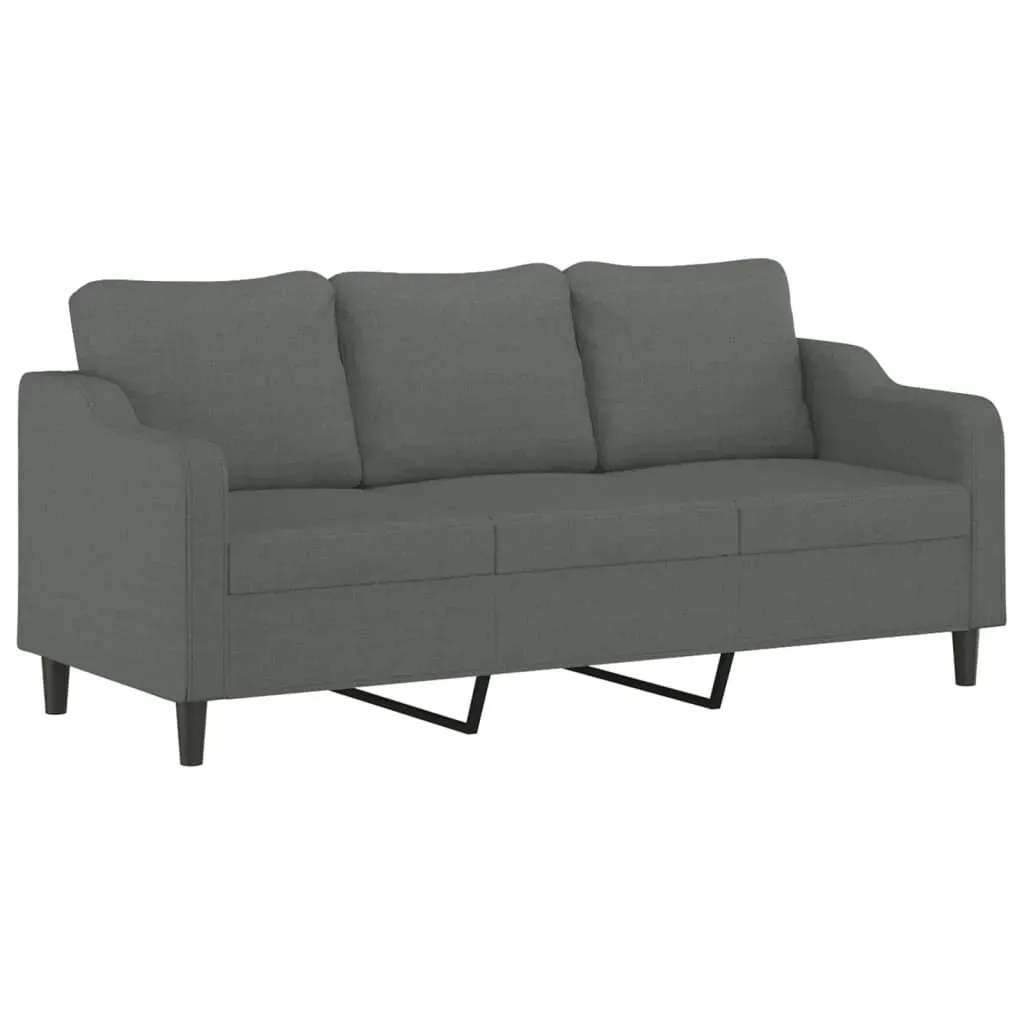 2 Piece Sofa Set with Cushions Dark Grey Fabric Price