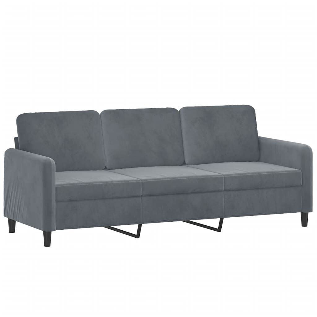 3 Piece Sofa Set Dark Grey Velvet Price