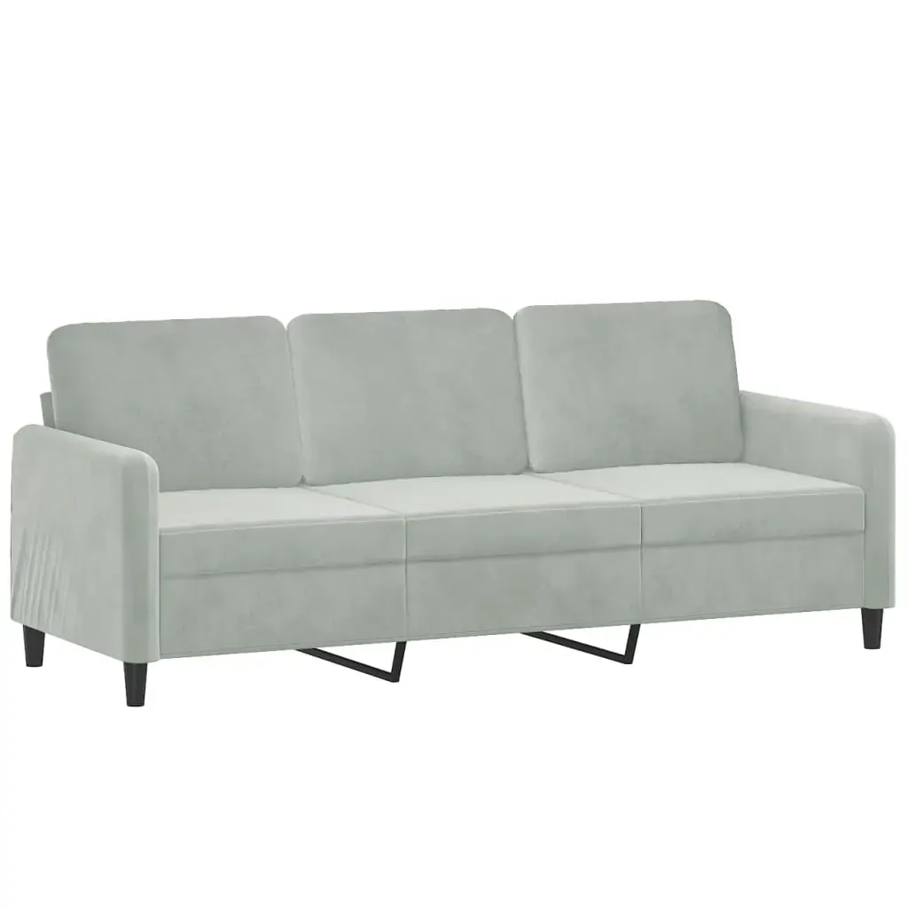 2 Piece Sofa Set Light Grey Velvet Price