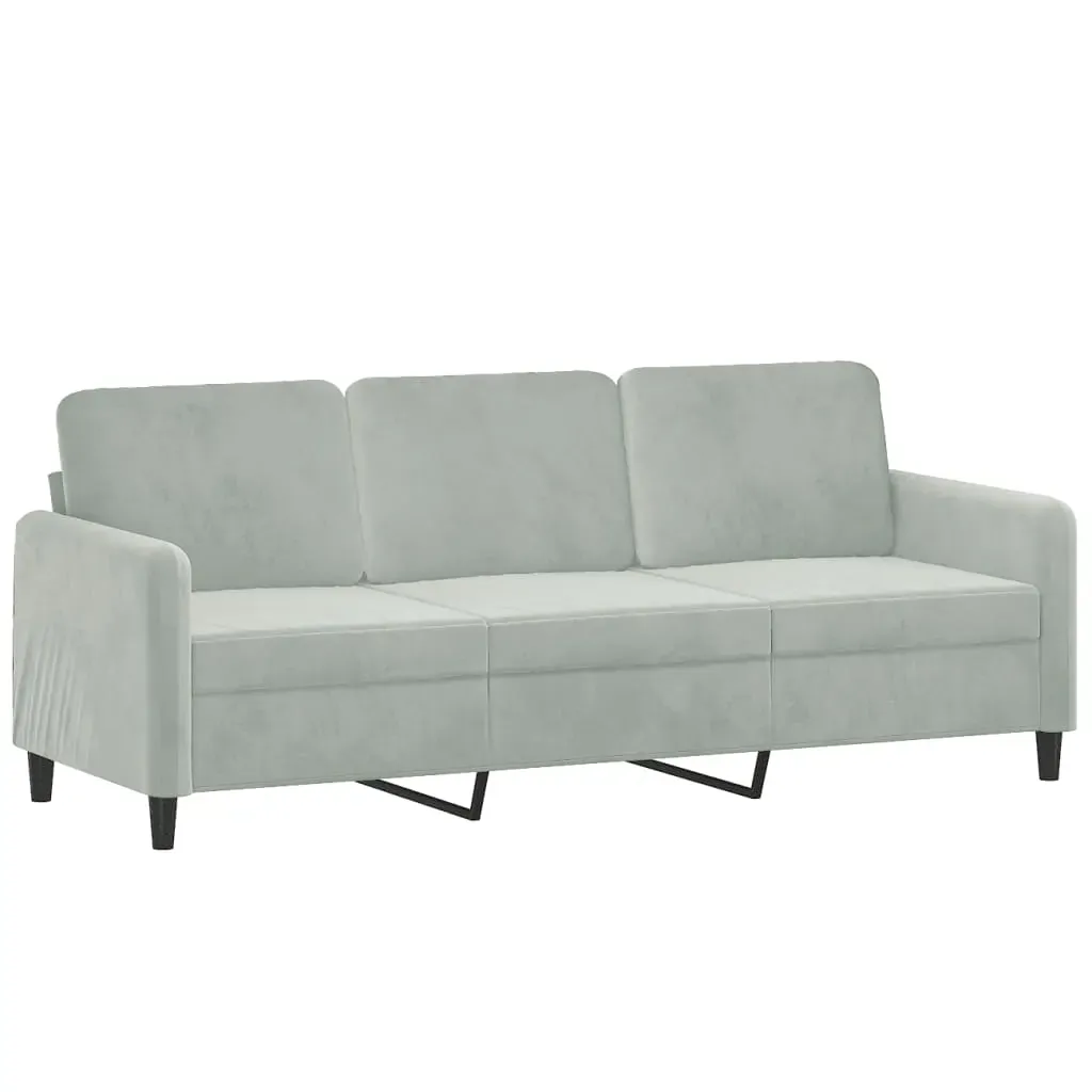 2 Piece Sofa Set with Pillows Light Grey Velvet Price