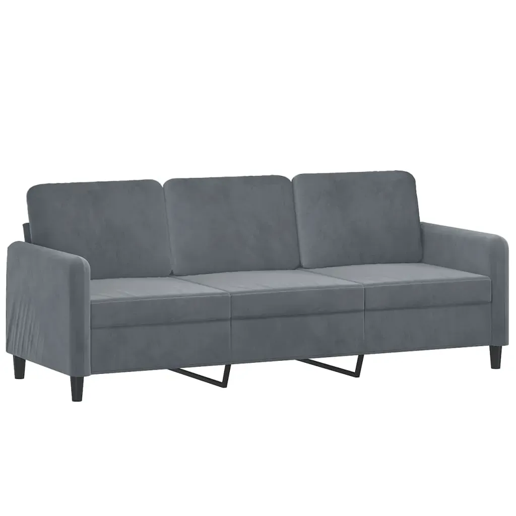 2 Piece Sofa Set with Pillows Dark Grey Velvet Price