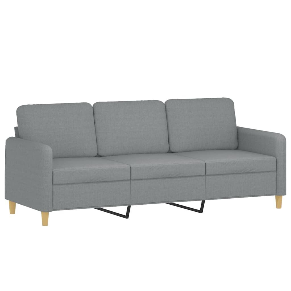 3 Piece Sofa Set with Cushions Light Grey Fabric Price