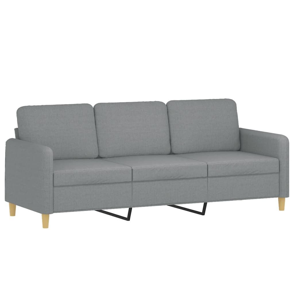 4 Piece Sofa Set with Cushions Light Grey Fabric Price