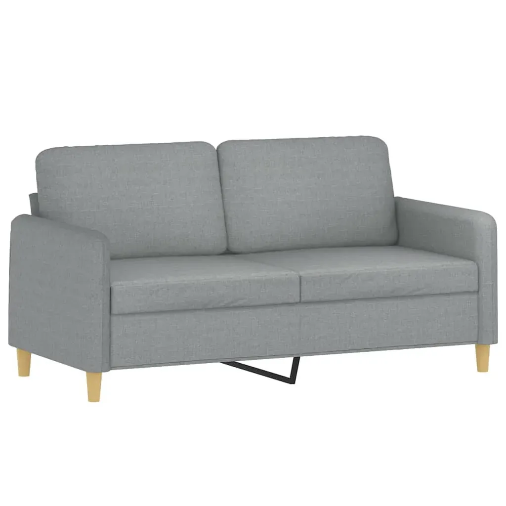 2 Piece Sofa Set with Pillows Light Grey Fabric Price