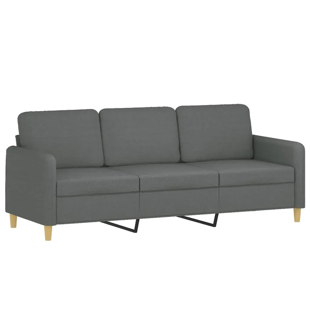 2 Piece Sofa Set with Cushions Dark Grey Fabric Price