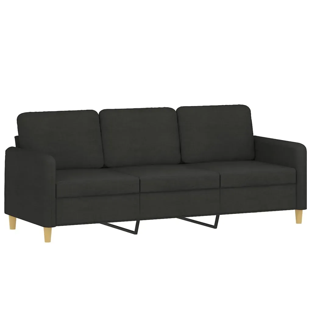 2 Piece Sofa Set with Cushions Black Fabric Price