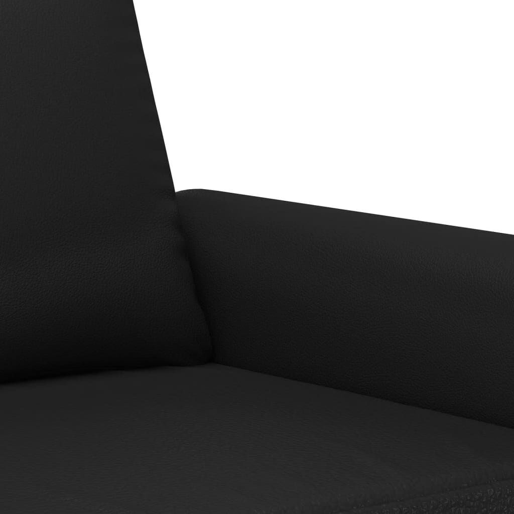 2 Piece Sofa Set with Cushions Black Faux Leather Price