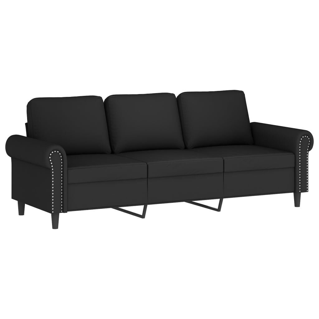 3 Piece Sofa Set with Cushions Black Velvet Price