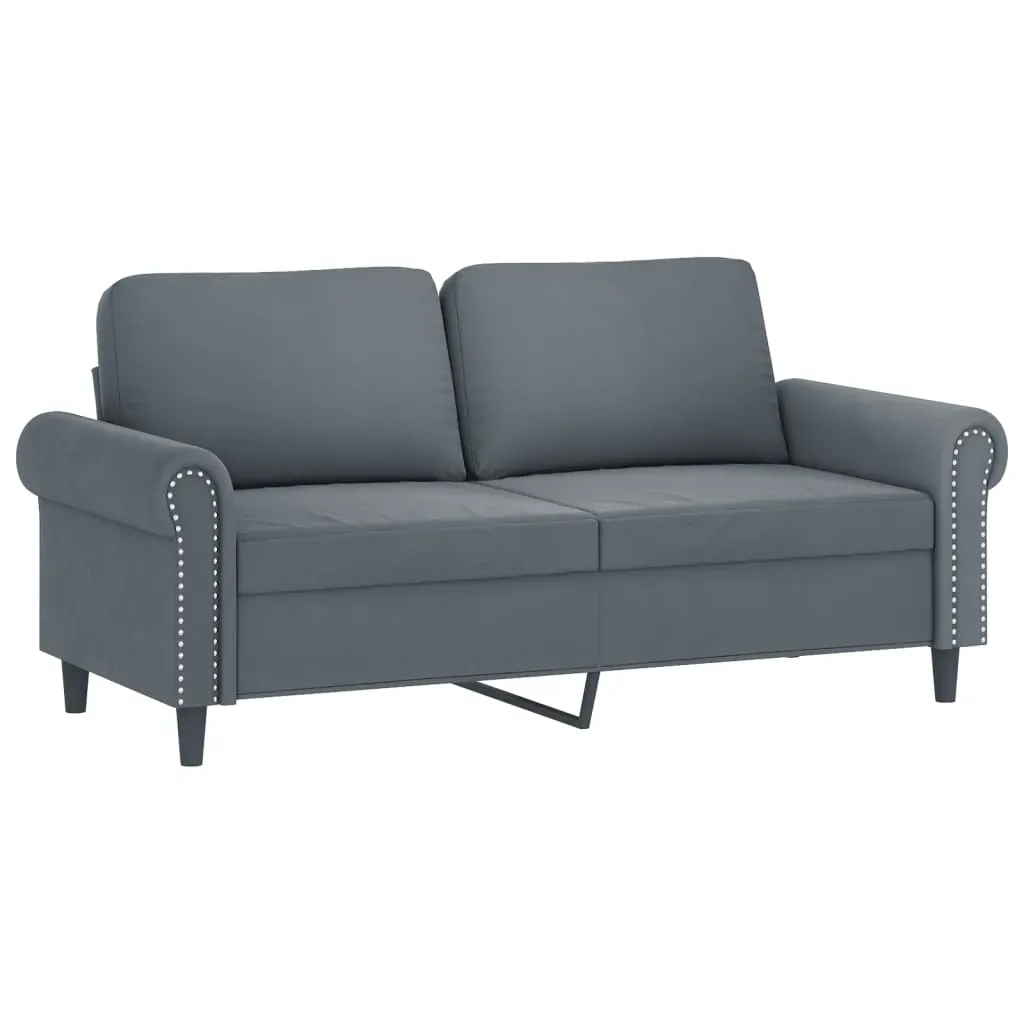 2 Piece Sofa Set with Cushions Dark Grey Velvet Price