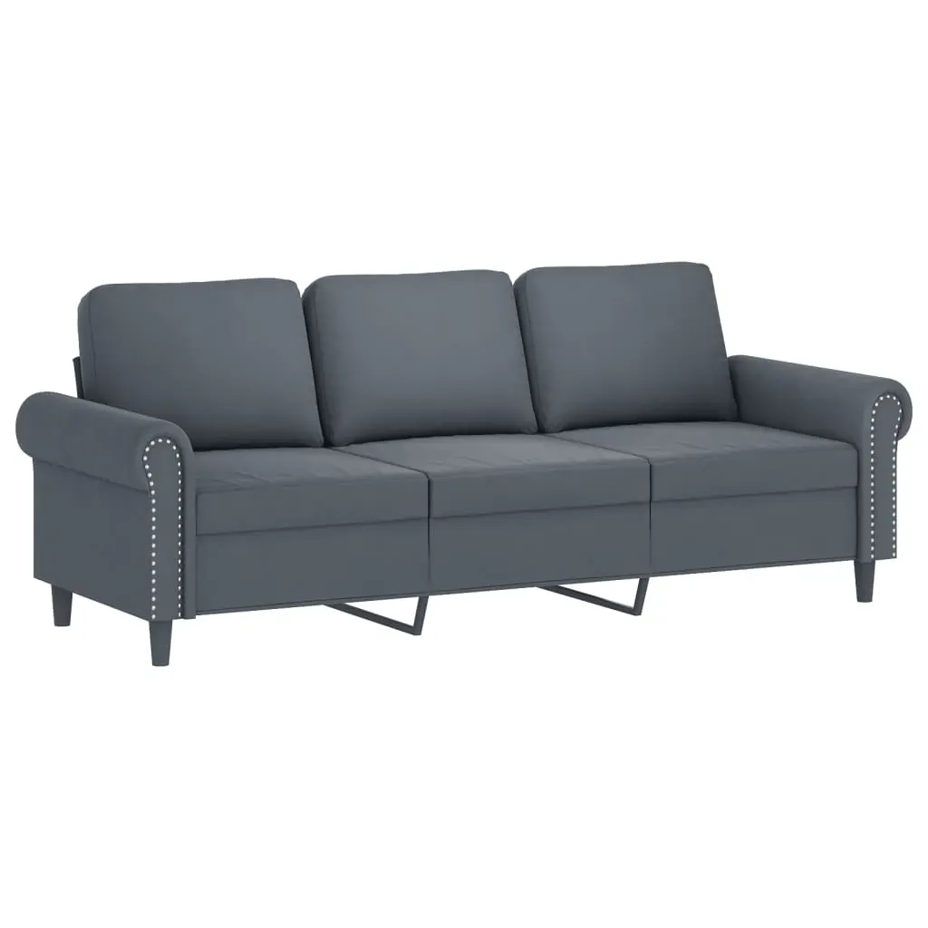 2 Piece Sofa Set with Cushions Dark Grey Velvet Price