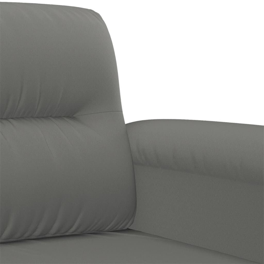 2 Piece Sofa Set with Cushions Dark Grey Microfibre Fabric Price