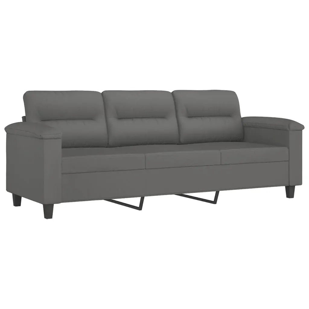 2 Piece Sofa Set with Pillows Dark Grey Microfibre Fabric Price