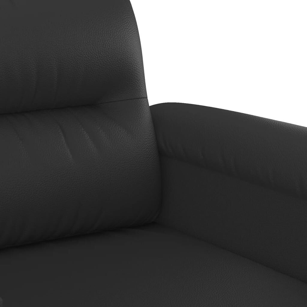 2 Piece Sofa Set with Cushions Black Faux Leather Price