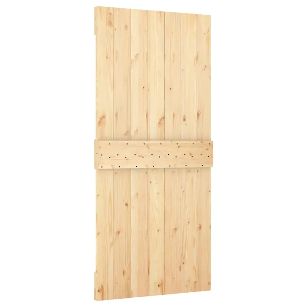 Sliding Door with Hardware Set 100x210 cm Solid Wood Pine Price