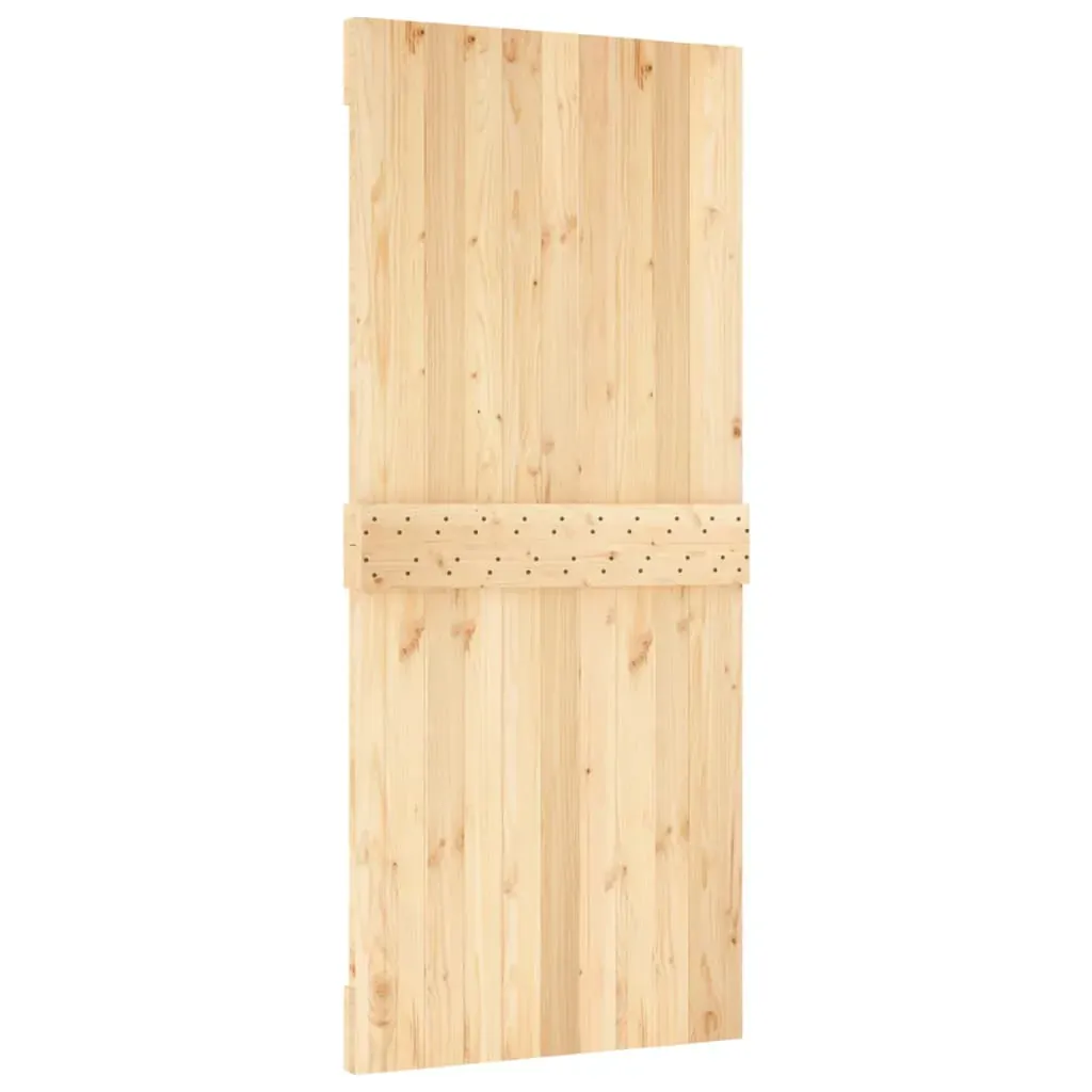 Sliding Door with Hardware Set 90x210 cm Solid Wood Pine Price