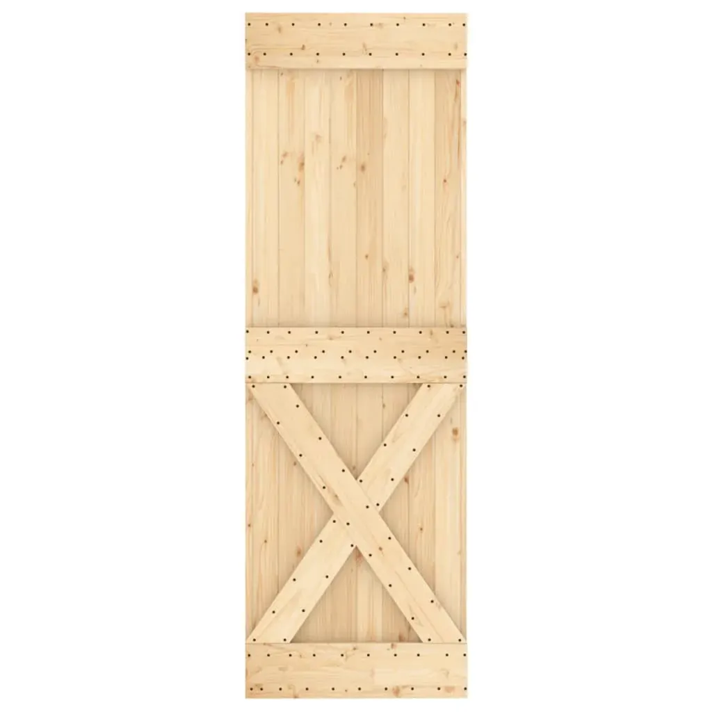 Sliding Door with Hardware Set 70x210 cm Solid Wood Pine Price
