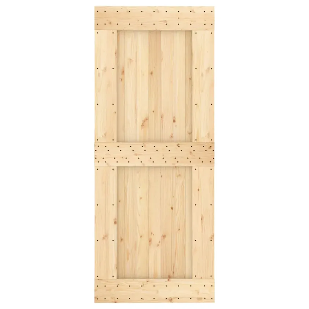 Sliding Door with Hardware Set 85x210 cm Solid Wood Pine Price