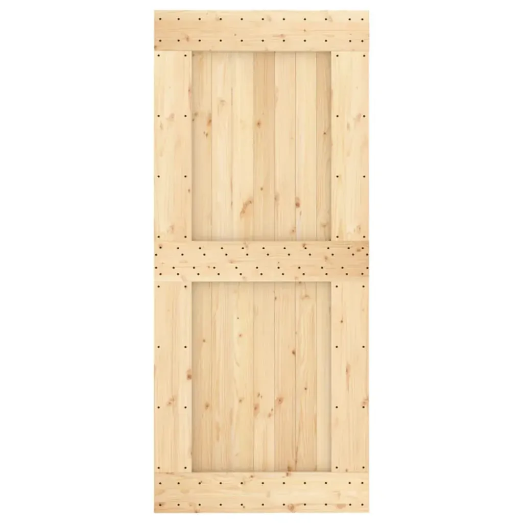 Sliding Door with Hardware Set 90x210 cm Solid Wood Pine Price