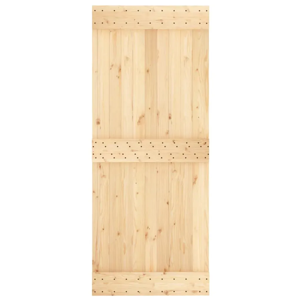 Sliding Door with Hardware Set 85x210 cm Solid Wood Pine Price