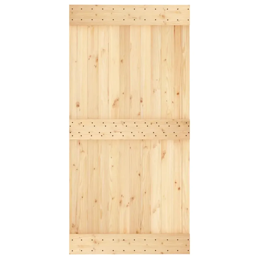 Sliding Door with Hardware Set 100x210 cm Solid Wood Pine Price