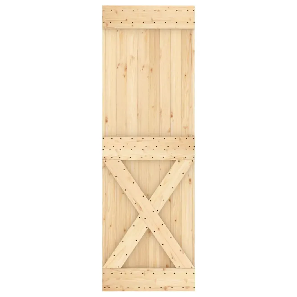 Sliding Door with Hardware Set 70x210 cm Solid Wood Pine Price