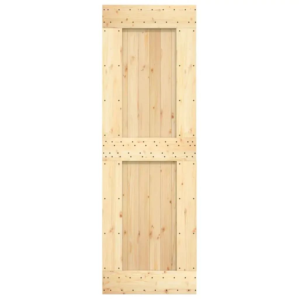 Sliding Door with Hardware Set 70x210 cm Solid Wood Pine Price