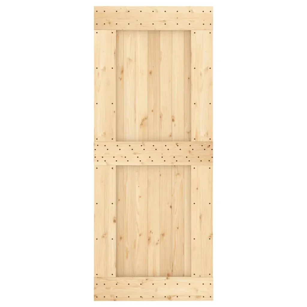 Sliding Door with Hardware Set 85x210 cm Solid Wood Pine Price