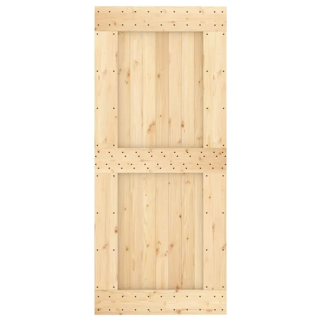 Sliding Door with Hardware Set 90x210 cm Solid Wood Pine Price