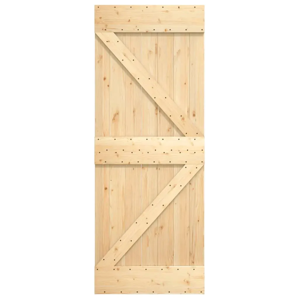 Sliding Door with Hardware Set 70x210 cm Solid Wood Pine Price