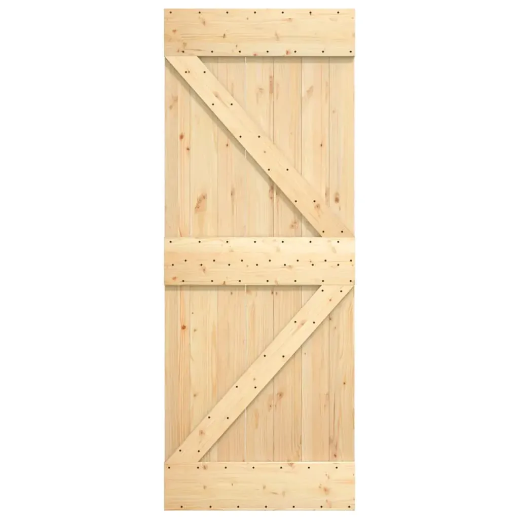 Sliding Door with Hardware Set 85x210 cm Solid Wood Pine Price