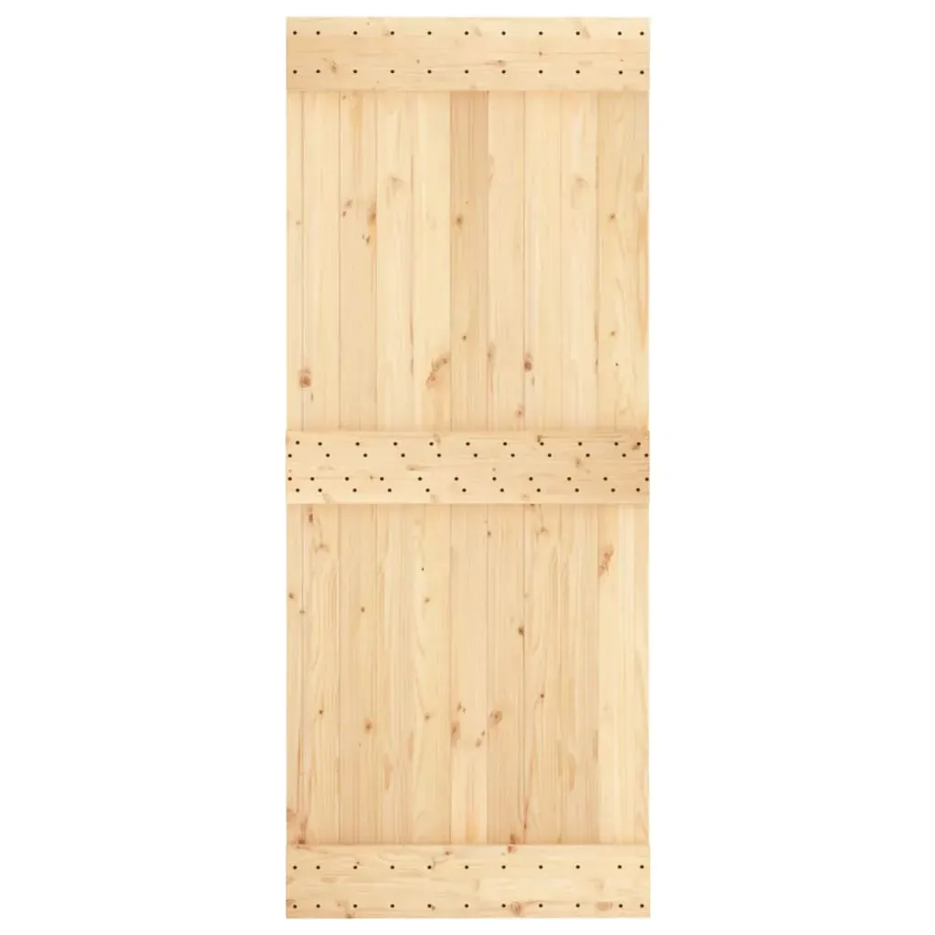 Sliding Door with Hardware Set 85x210 cm Solid Wood Pine Price