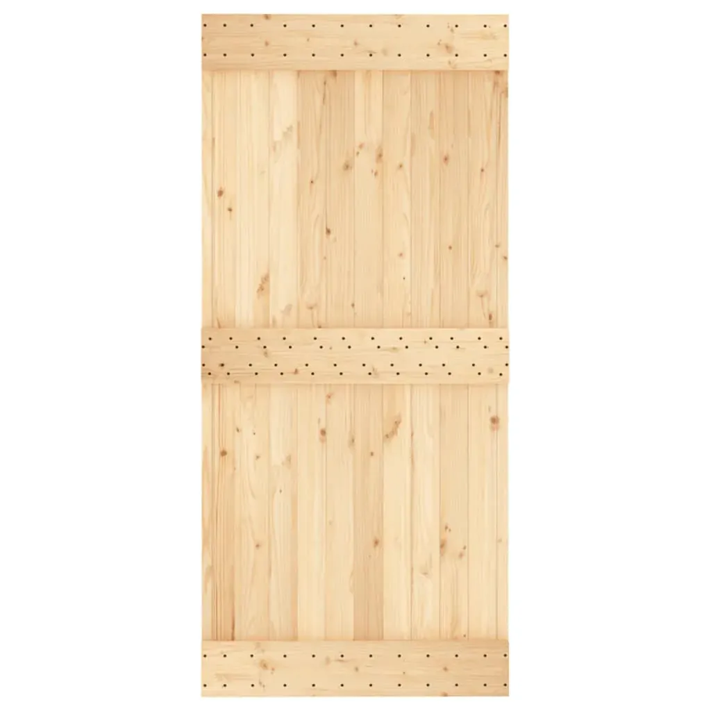 Sliding Door with Hardware Set 95x210 cm Solid Wood Pine Price
